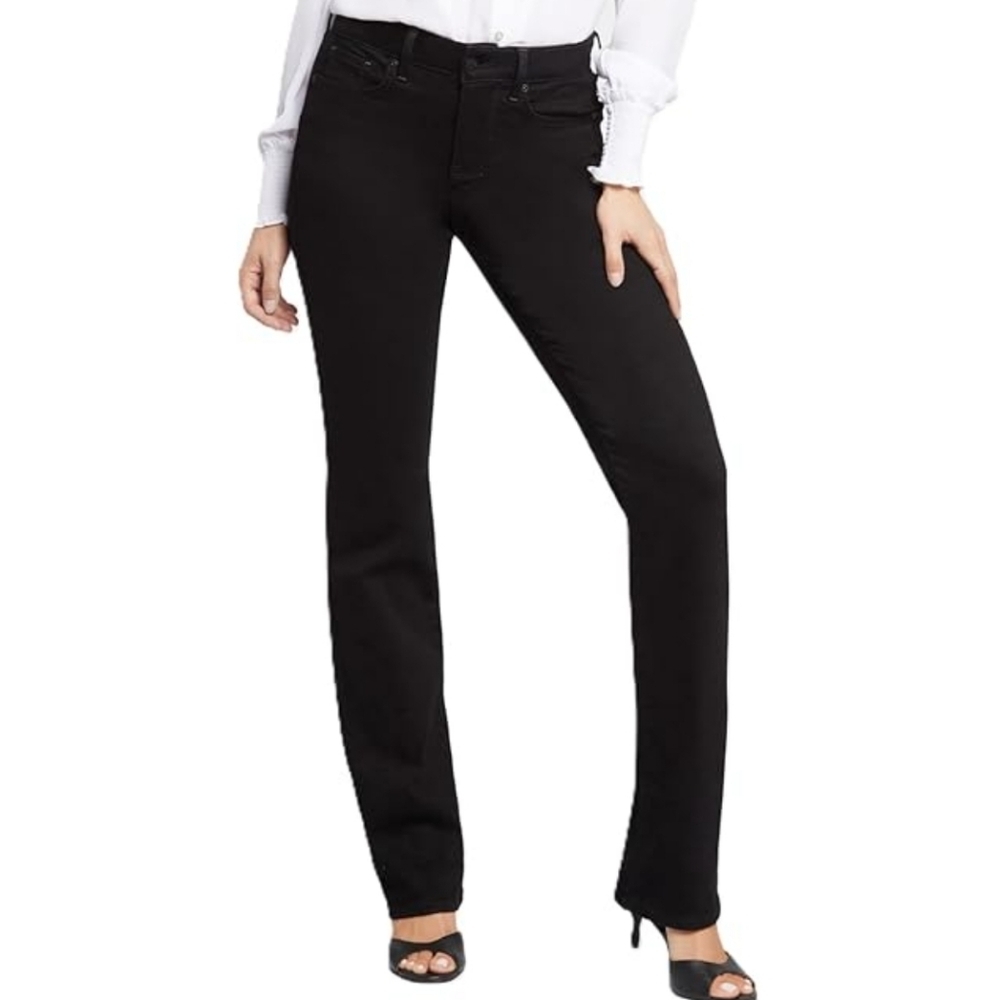 NYDJ Marilyn Straight Lift X Tuck Black Jeans 6x26